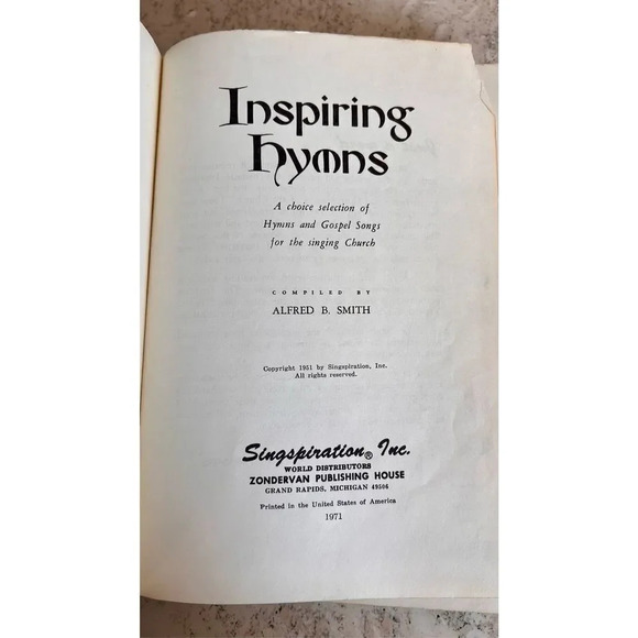 Inspiring Hymns by Alfred B. Smith Vintage Singspiration Hardcover 1971 Edition - Picture 7 of 12